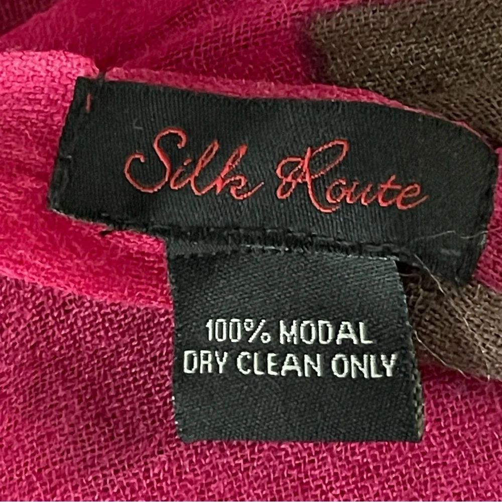 *Silk Route Fashion Fuchsia & Brown Shawl